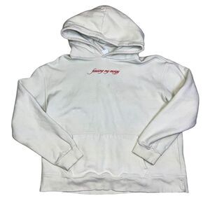 Unfinished Apparel Focusing My Energy Hoodie Size Large White Heavy Pullover